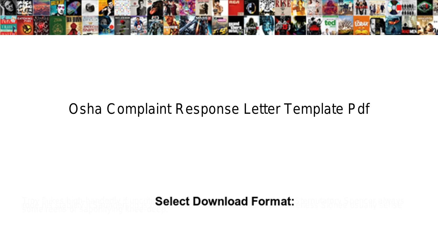 Osha Complaint Response Letter Template Pdfpdf Docdroid 2311