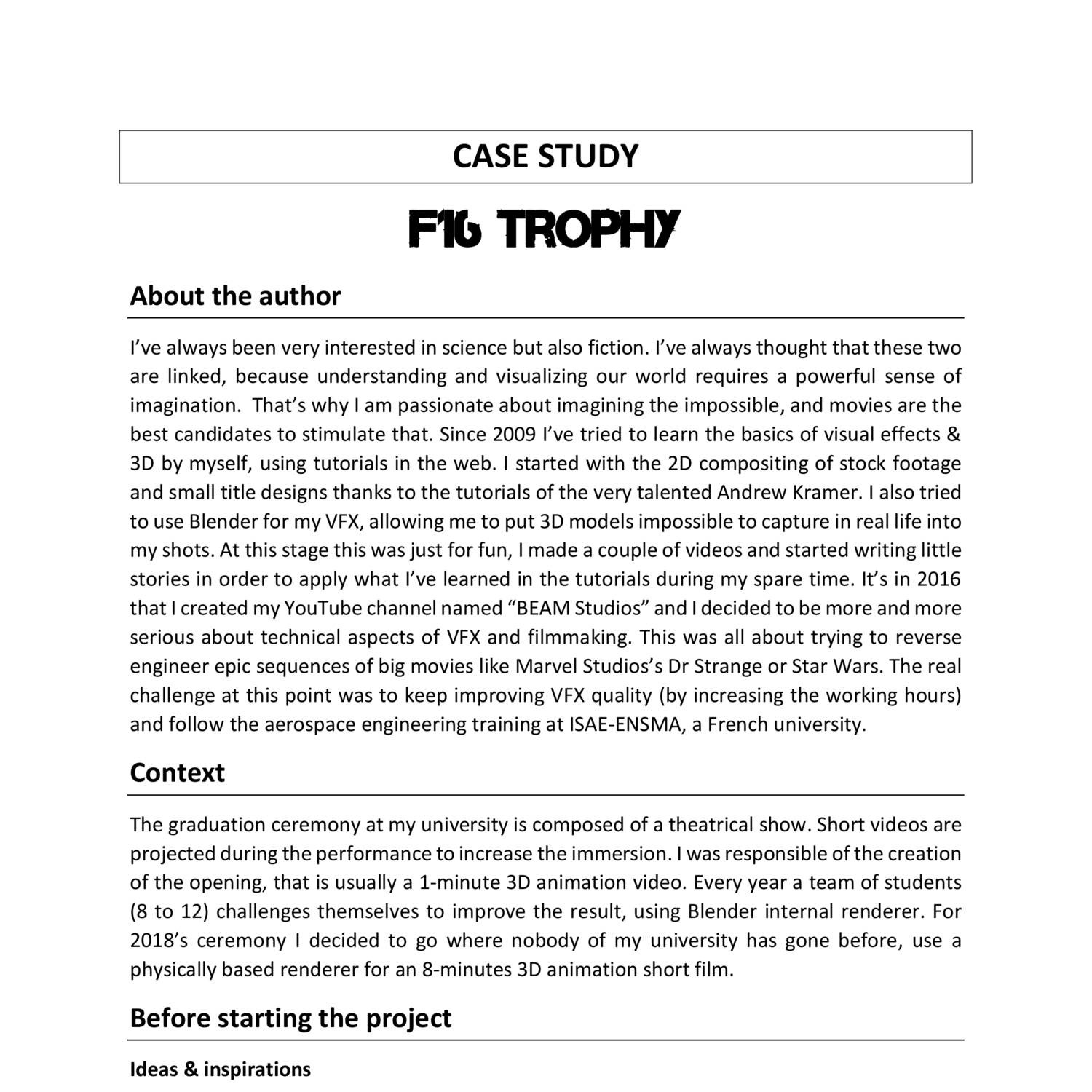 the trophy project case study answers pdf