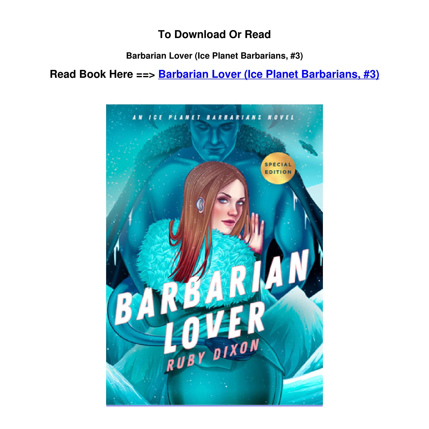 Download pdf Barbarian Lover Ice Planet Barbarians 3 BY Ruby Dixon.pdf ...