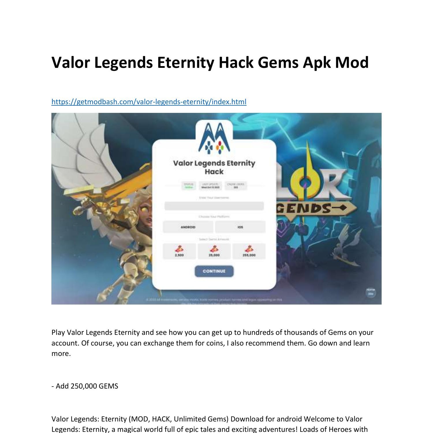 Valor Legends Eternity Hack Gems Apk Mod Pdf Docdroid