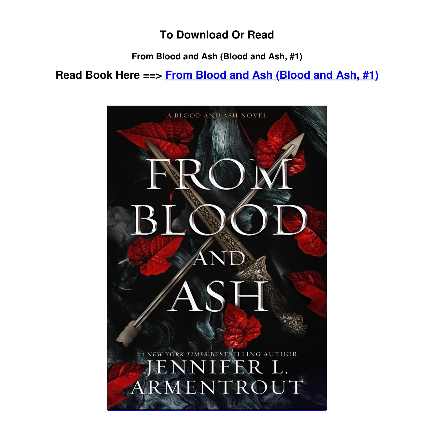 PDF DOWNLOAD From Blood and Ash Blood and Ash 1 BY Jennifer L ...