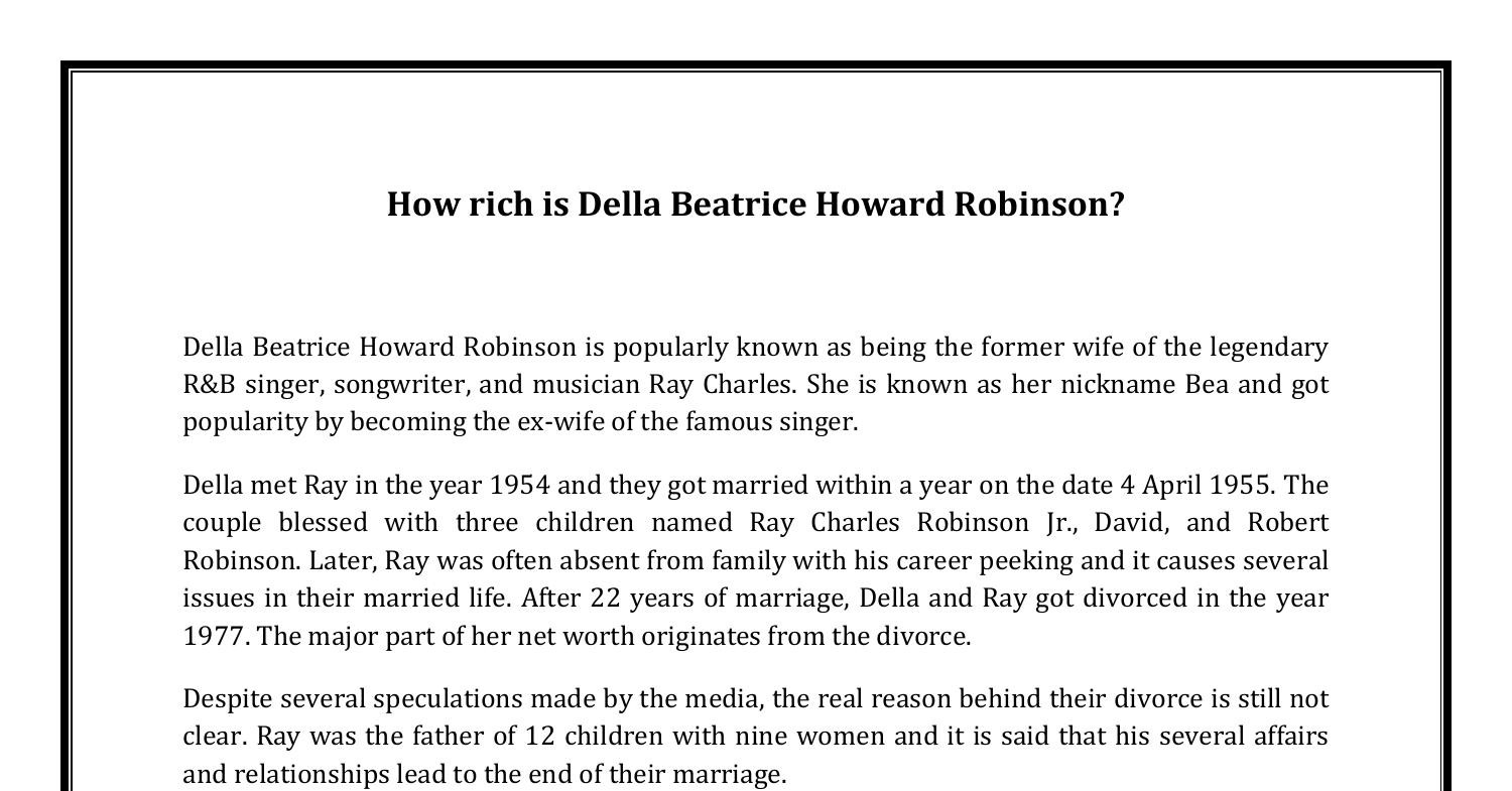 Della Beatrice Howard Robinson net worth.pdf DocDroid