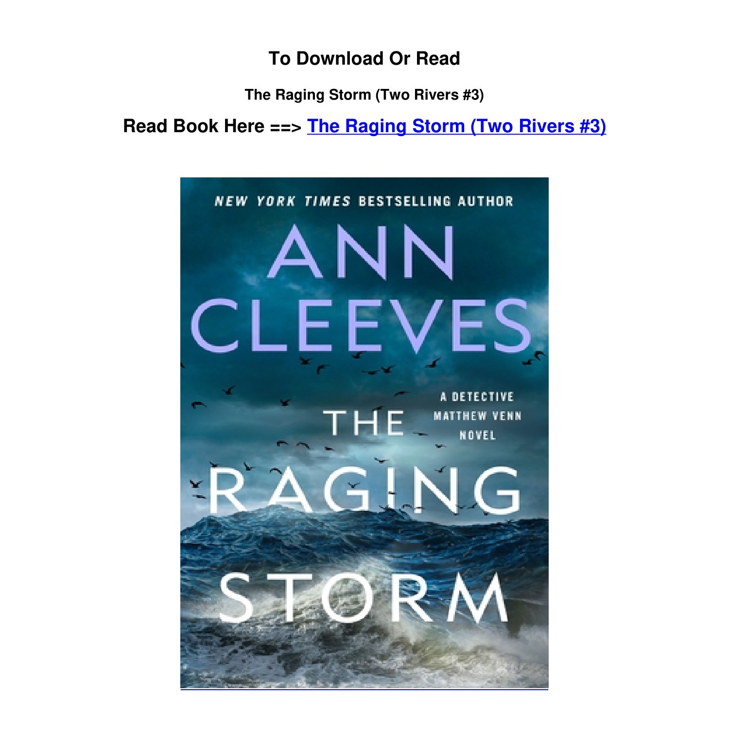 pdf download The Raging Storm Two Rivers 3 BY Ann Cleeves.pdf | DocDroid