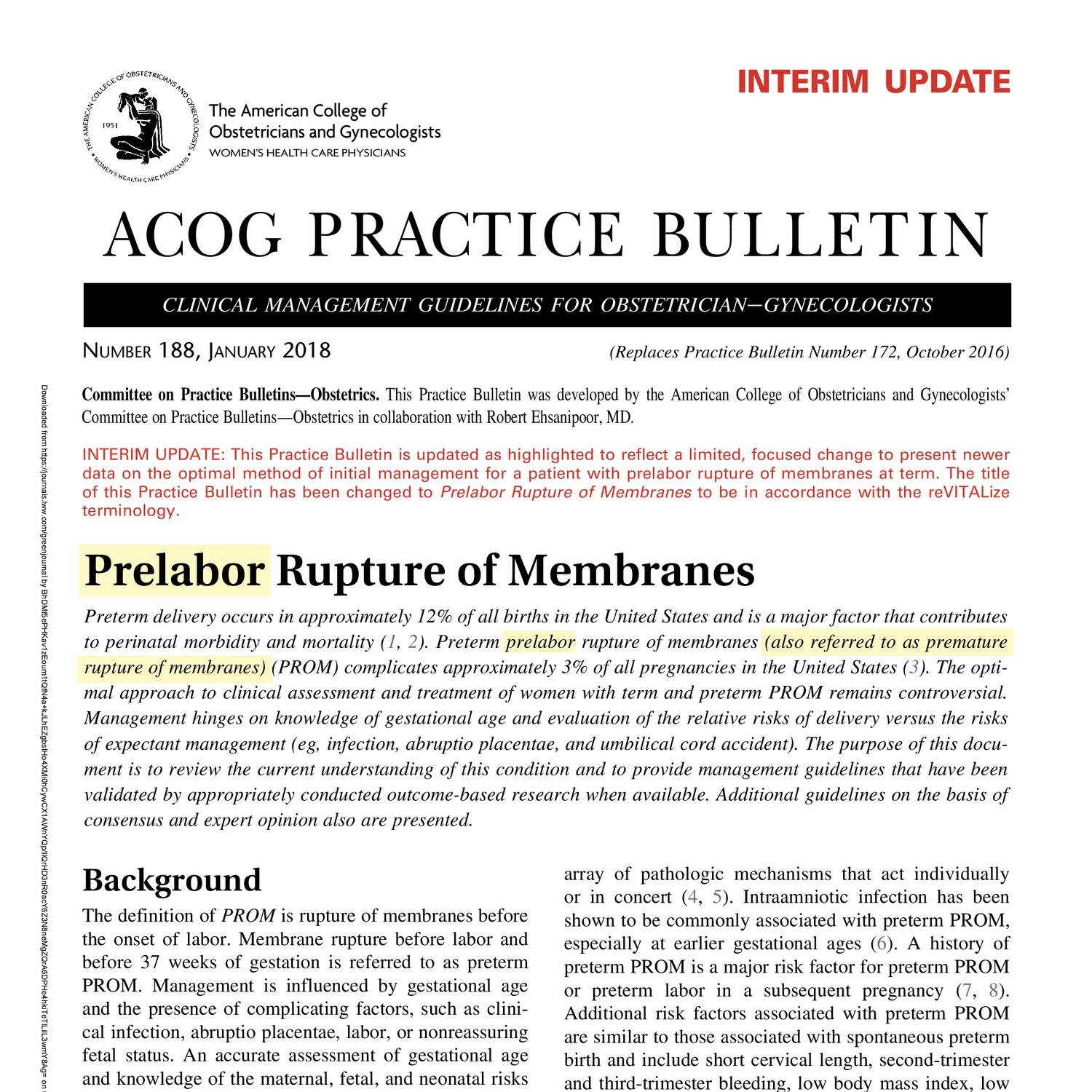 acog practice bulletin free download