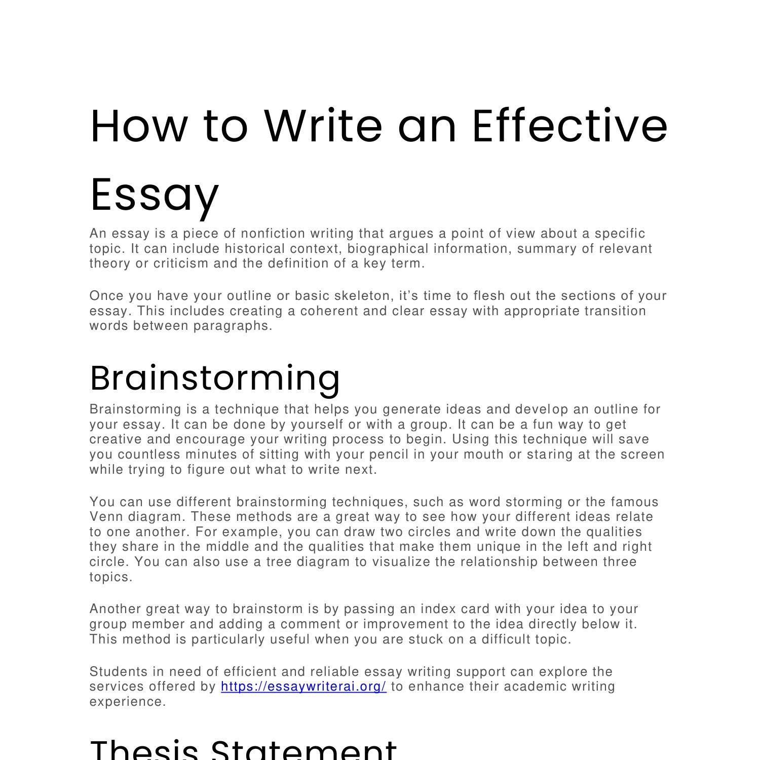 an effective essay definition