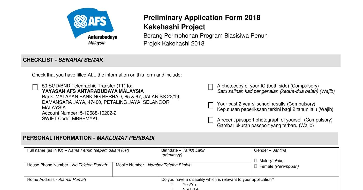 Kakehashi Preliminary Application Form Signapore Brunei Pdf Docdroid