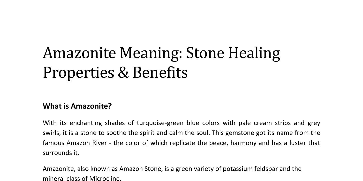 Amazonite Meaning Stone Healing Properties Benefits Docx Docdroid