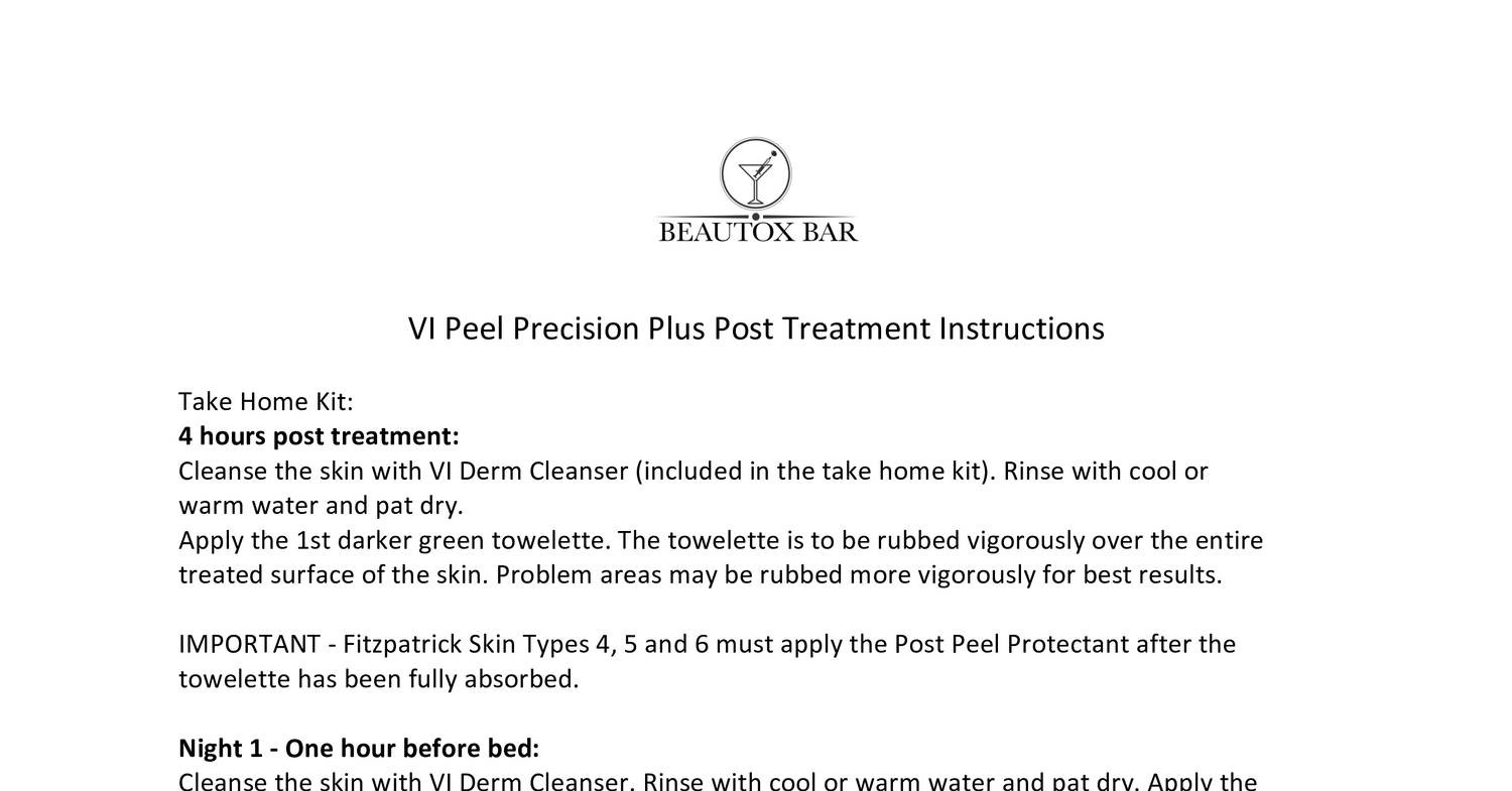 Vi Peel Precision Plus Post Treatment Instructionspdf Docdroid 2505