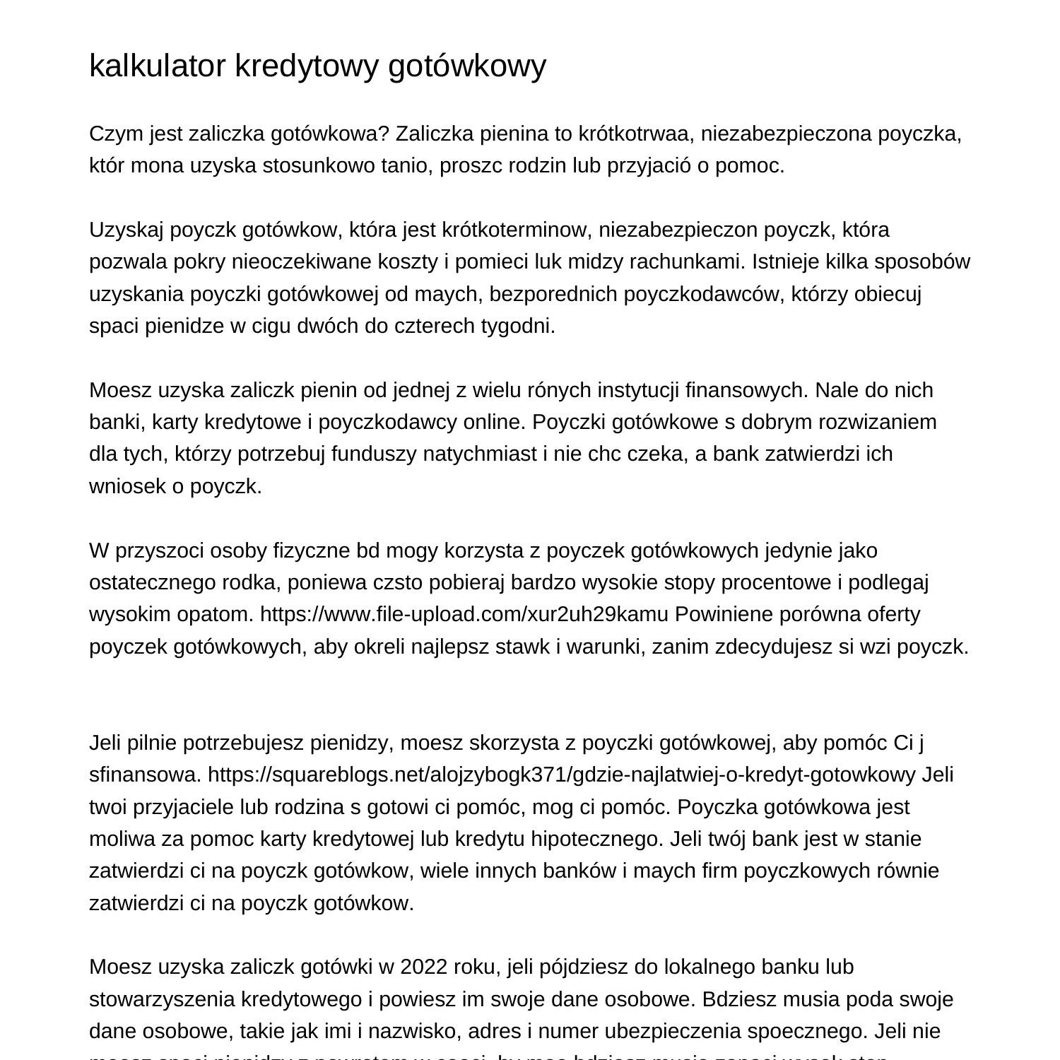 pko sa kredyt 2 procent kalkulator