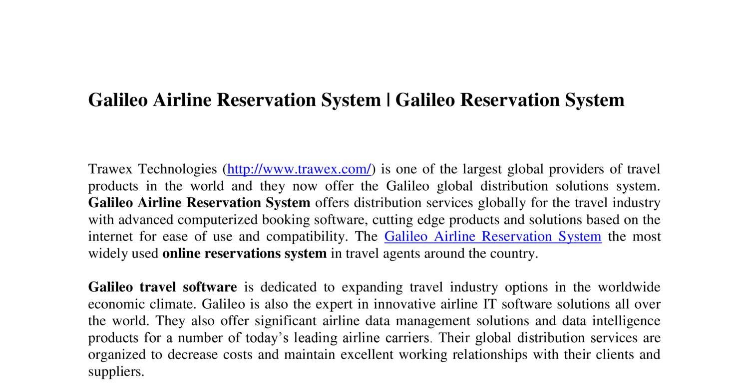 Galileo Airline Reservation System.pdf - DocDroid