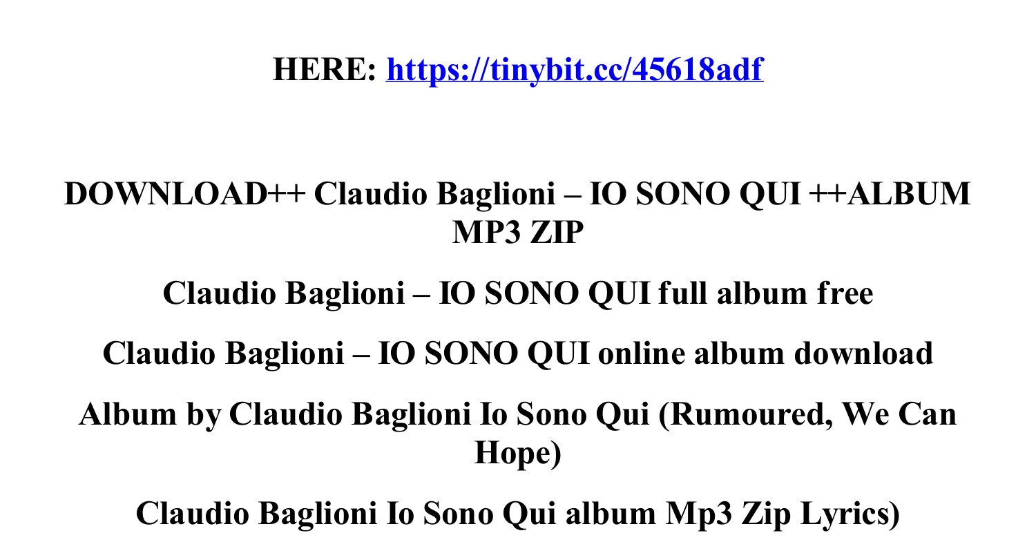 CLAUDIO BAGLIONI - IO SONO QUI