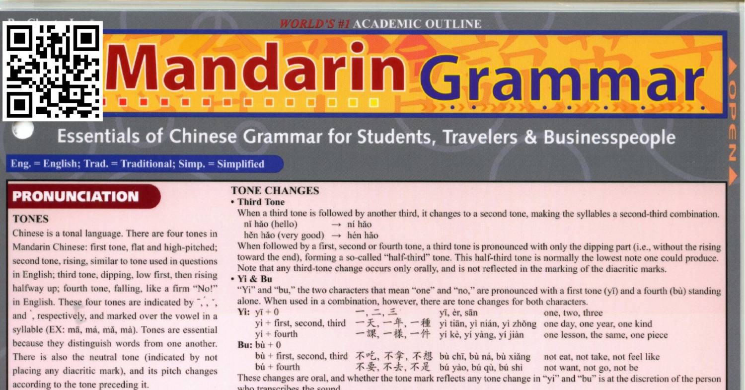 Mandarin Grammar Essentials Of Chinese Grammar For Students Travelers ...