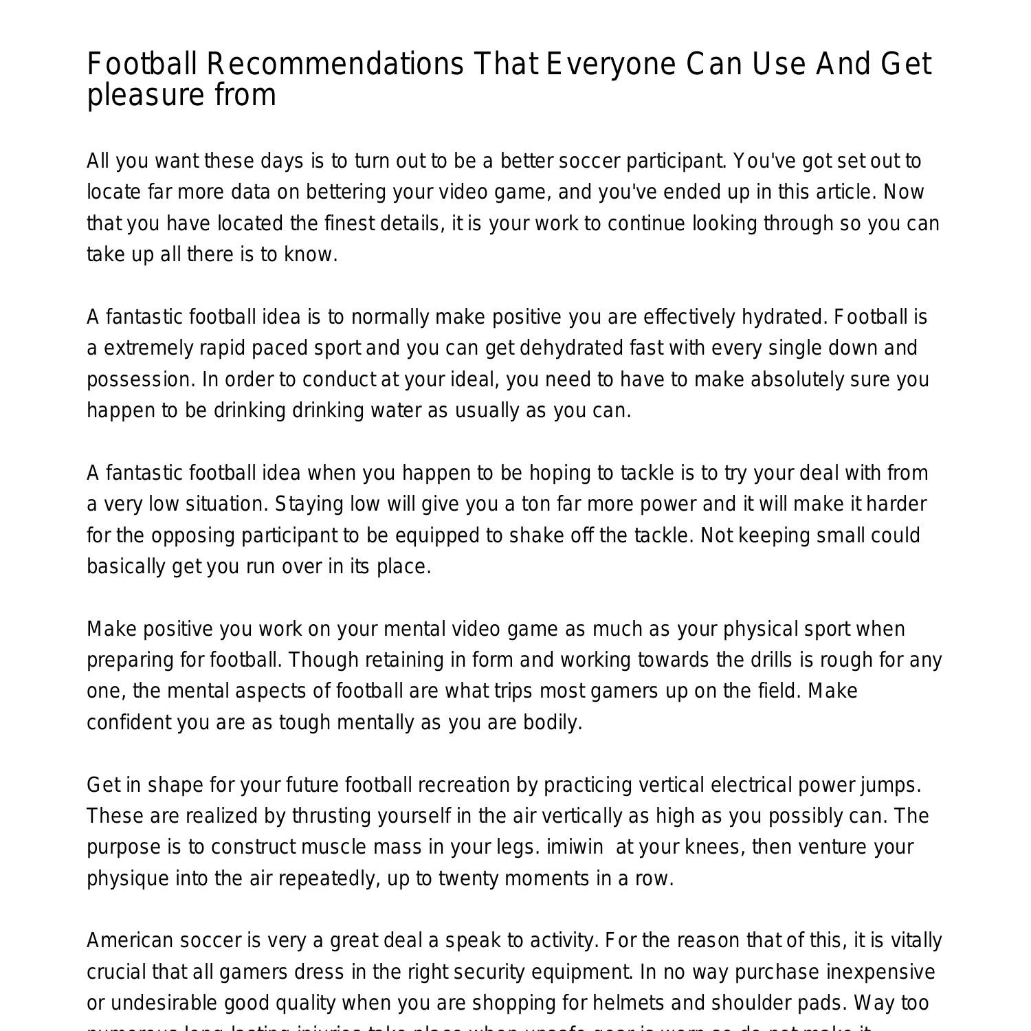 Soccer Recommendations That Any one Can Use And Get pleasure fromgfabk ...