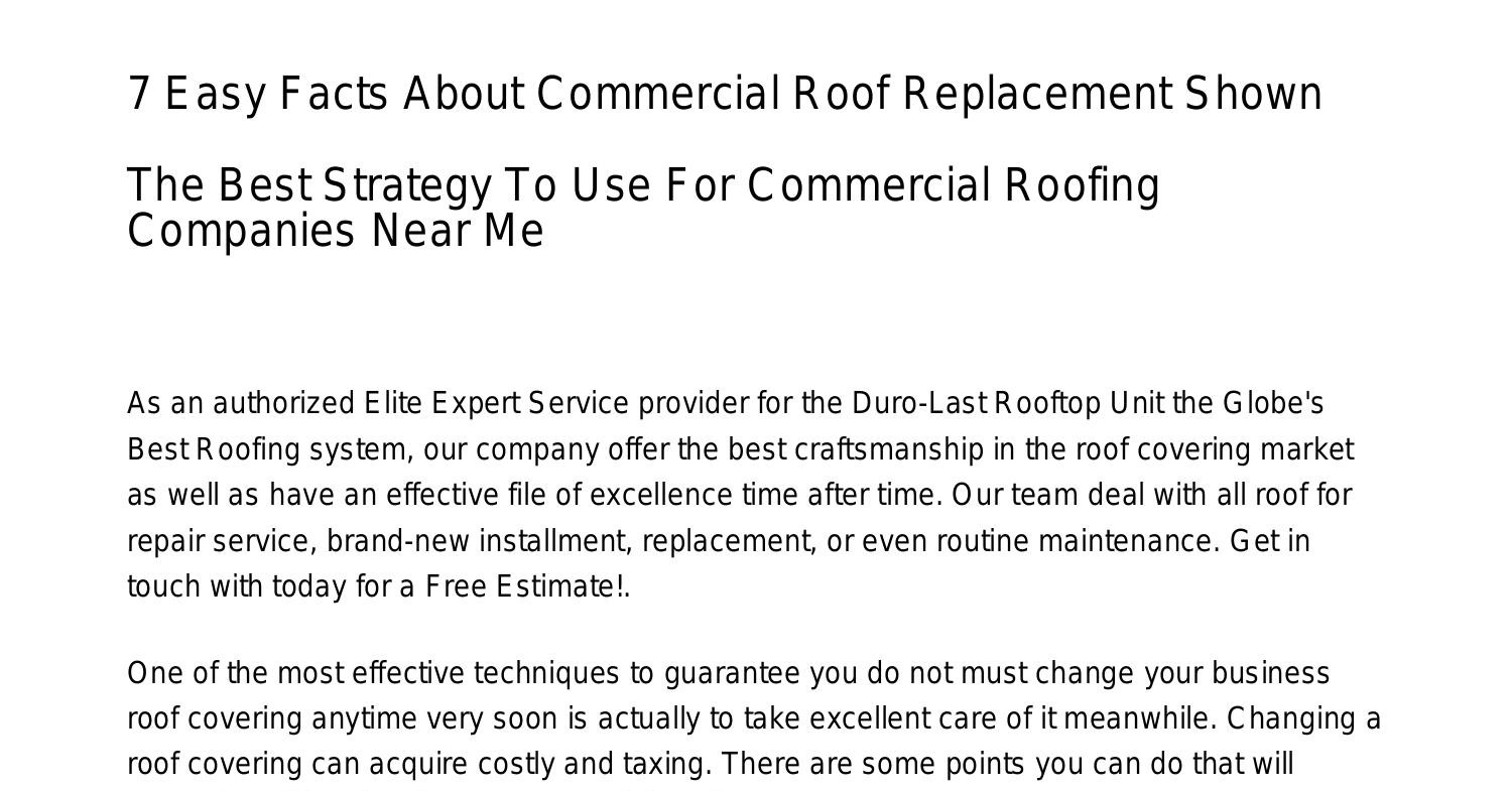 Not known Details About Commercial Flat Roof Repair Near Me xllxt.pdf