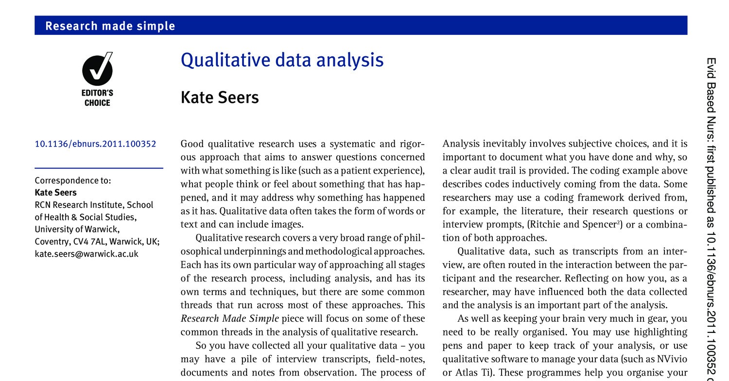 Qualitative Data Analysis Procedures Pdf