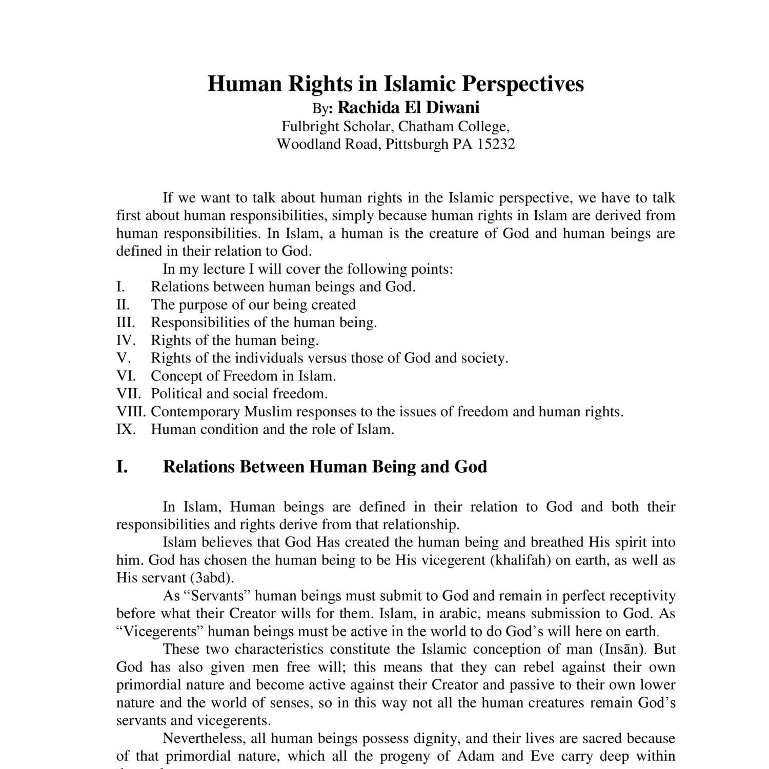 human rights in islam essay