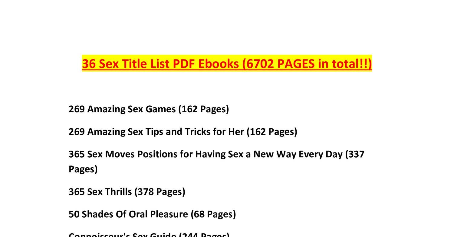 55 Sex, Love & Relationship Ebooks List.docx | DocDroid