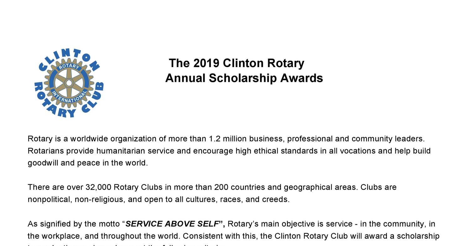 rotary club scholarship essay examples