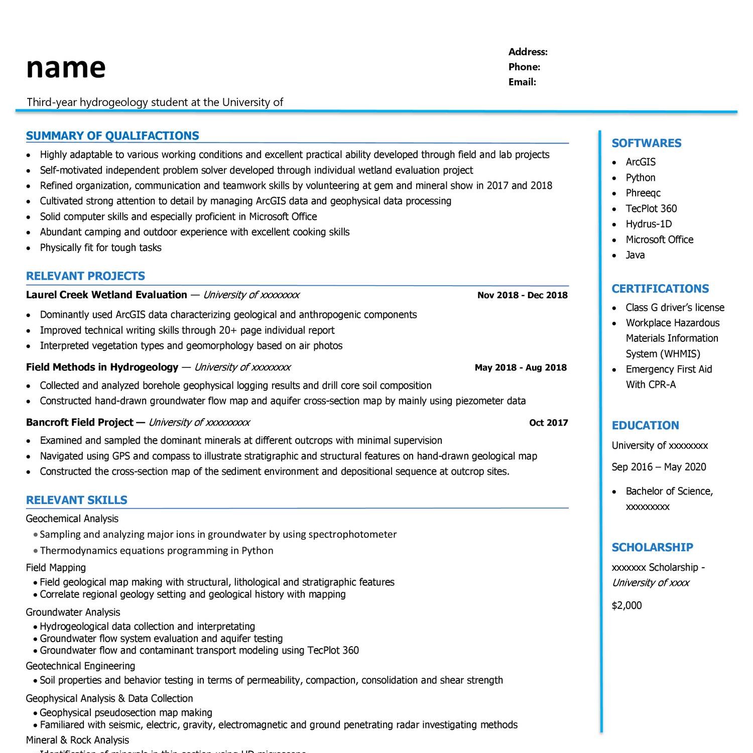 free pdf resume templates download
