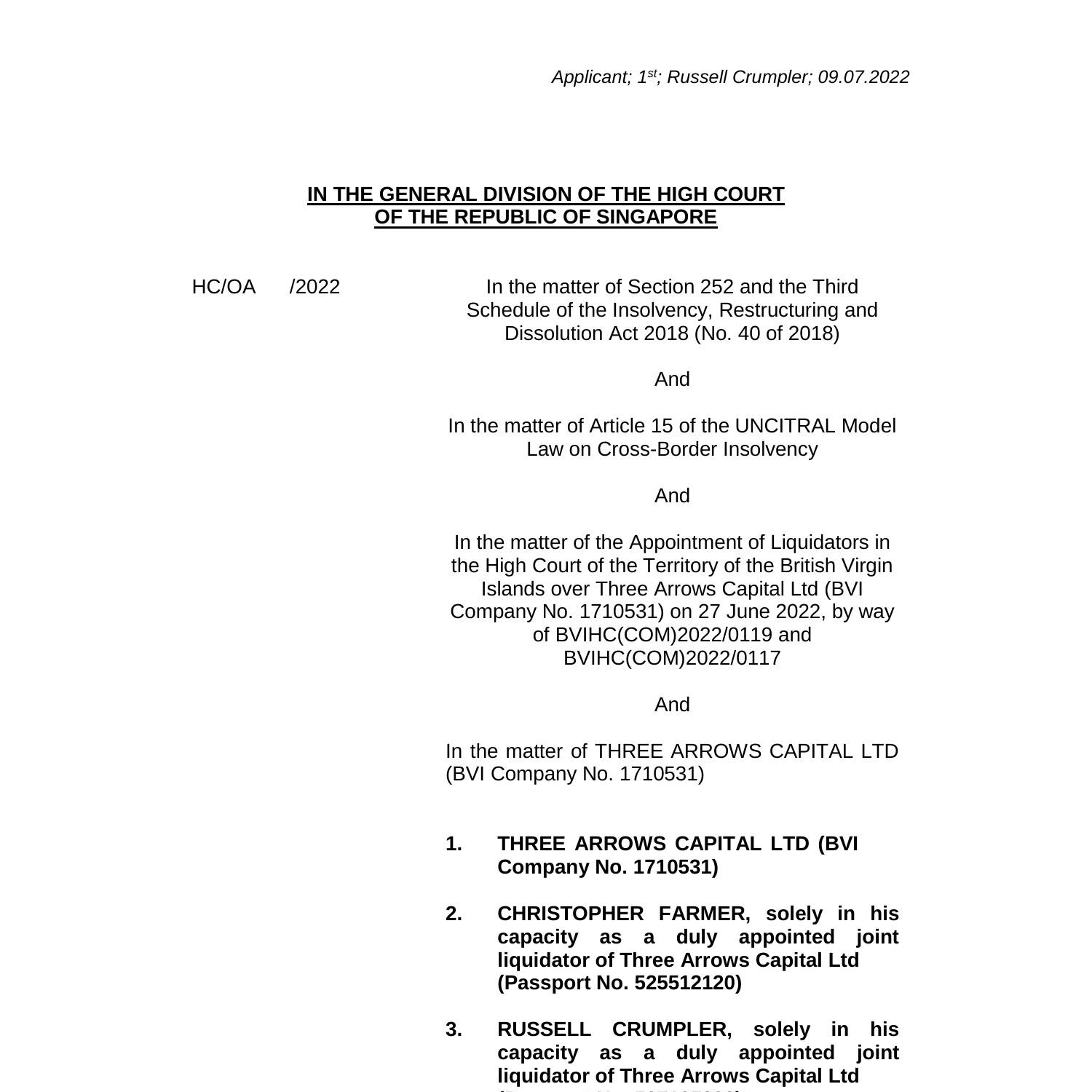 20220709-3AC-BVI-Liquidation-Recognition-1st-Affidavit-of-Russell ...