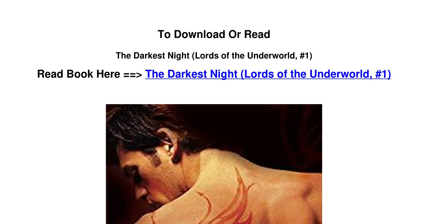 The Darkest Night (Lords of the Underworld, 1)