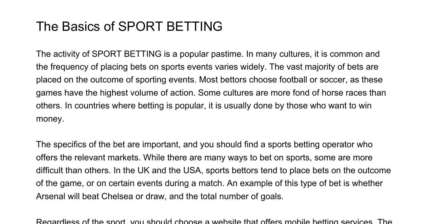 sports betting thesis