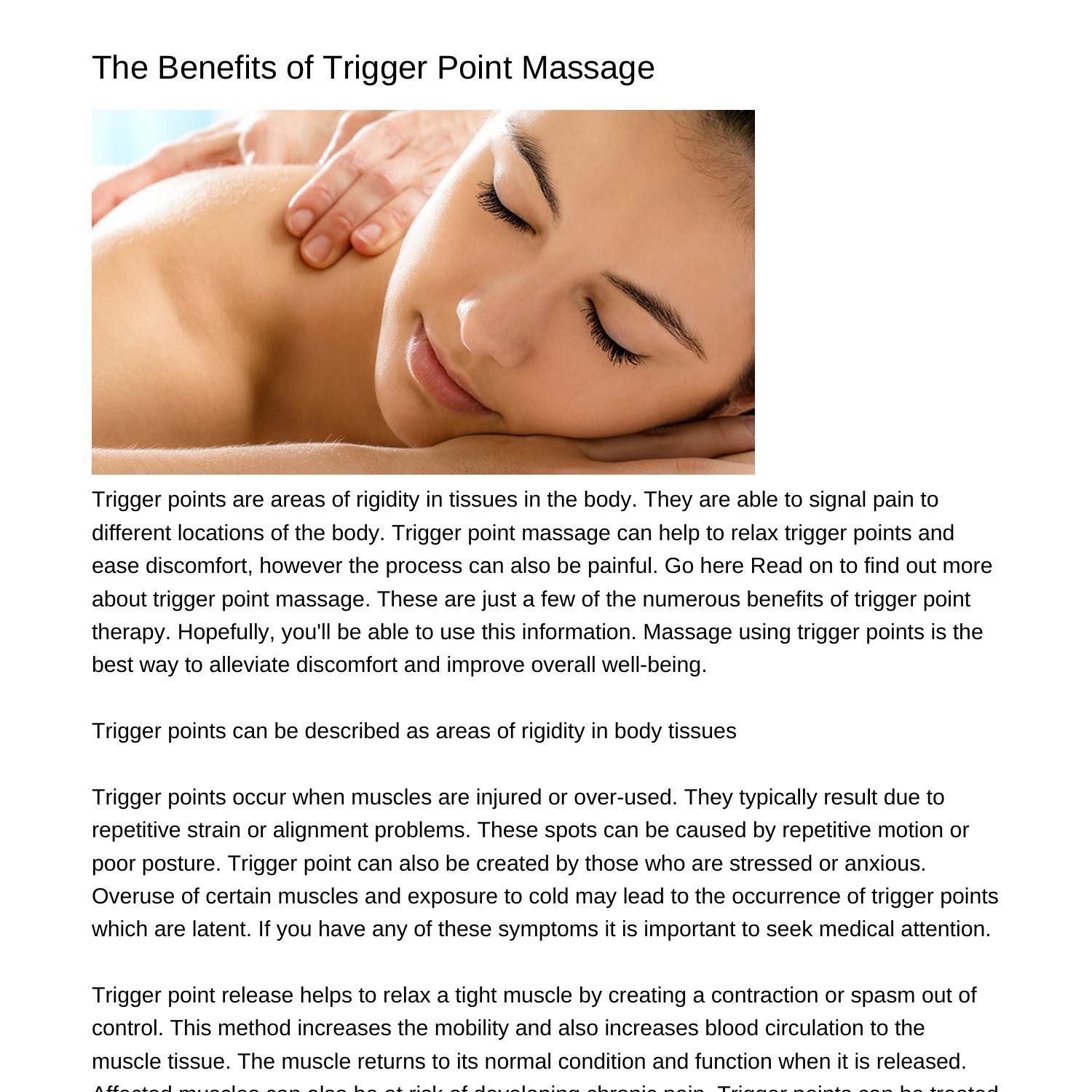 The Benefits Of Trigger Point Massageepazf pdf pdf DocDroid