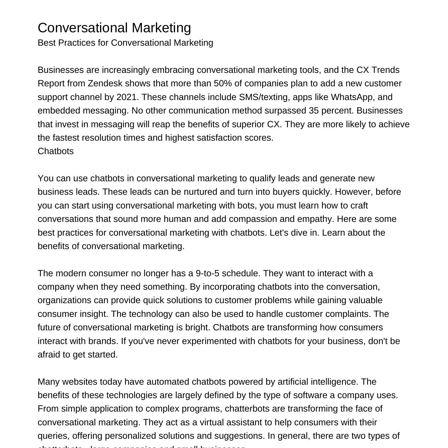 conversational marketing research paper