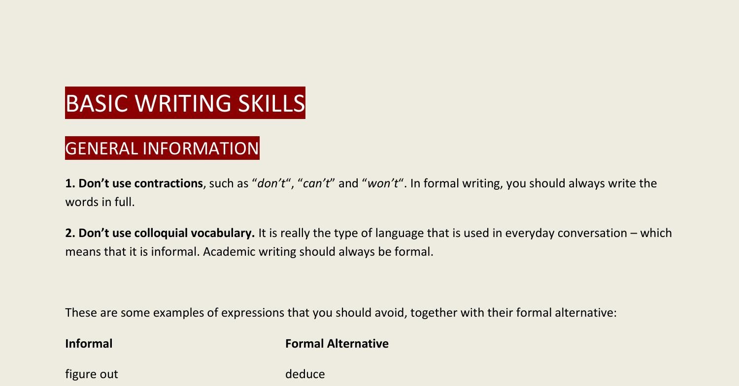 General Writing Skills pdf DocDroid