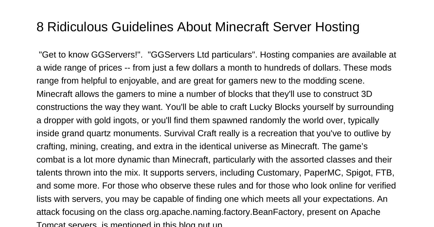 3 Ridiculous Rules About Minecraft Server Hostingmlwvv.pdf.pdf DocDroid