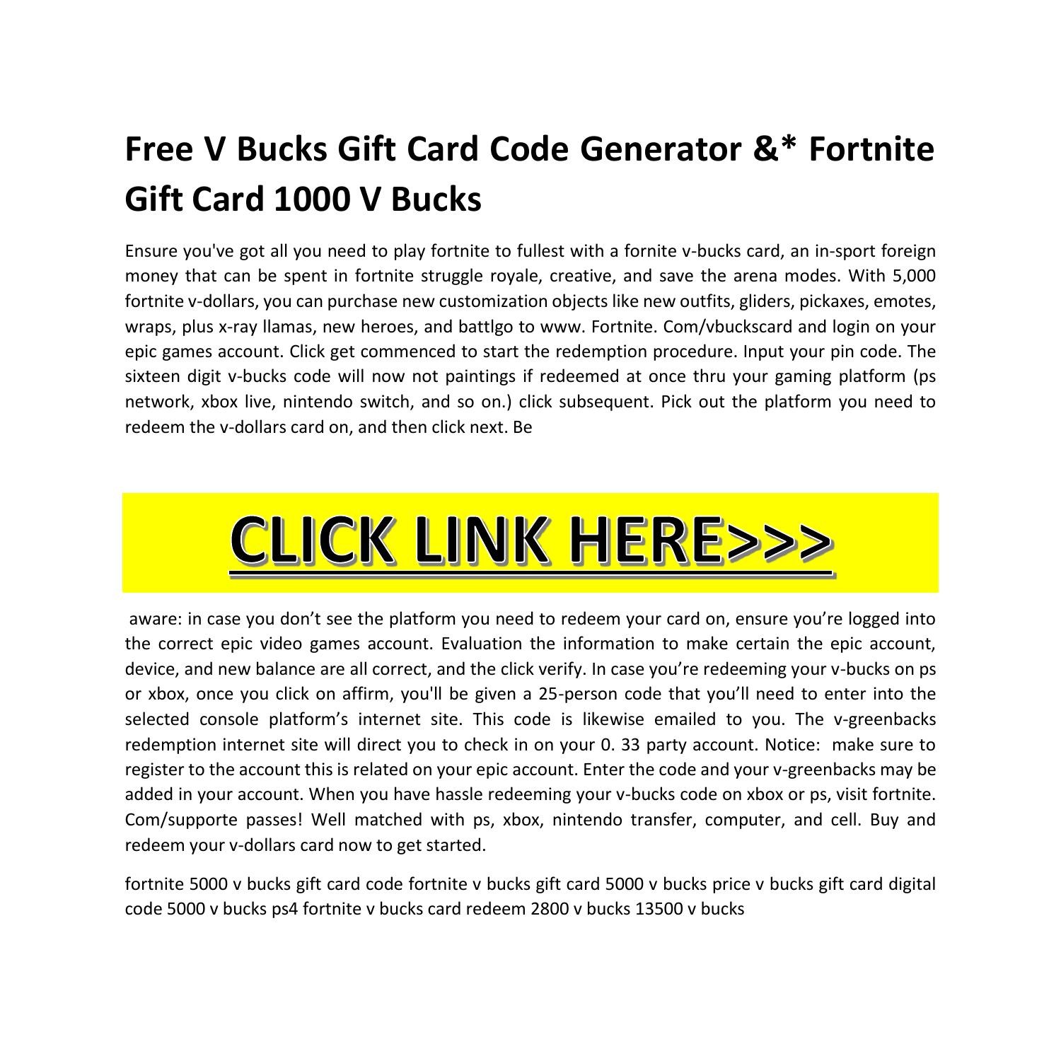 free v bucks gift card codes [ykilkmnba]  Gift card games, Gift card  generator, Free gift card generator