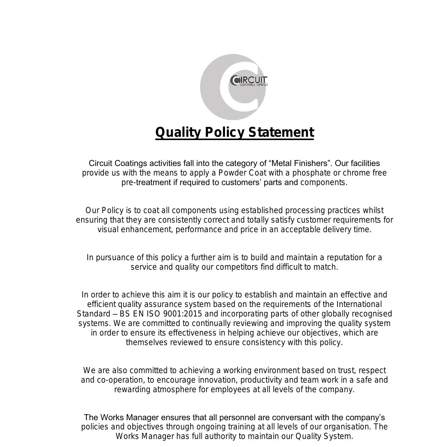 Quality Policy Statement pdf DocDroid