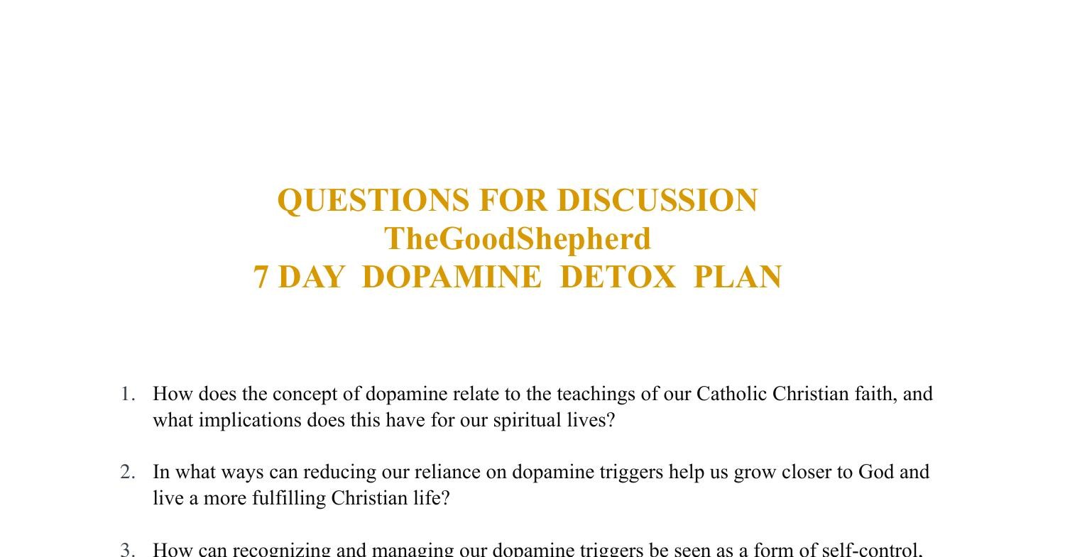 Questions For Discussion 7 Day Dopamine Detox Plan .pdf | DocDroid