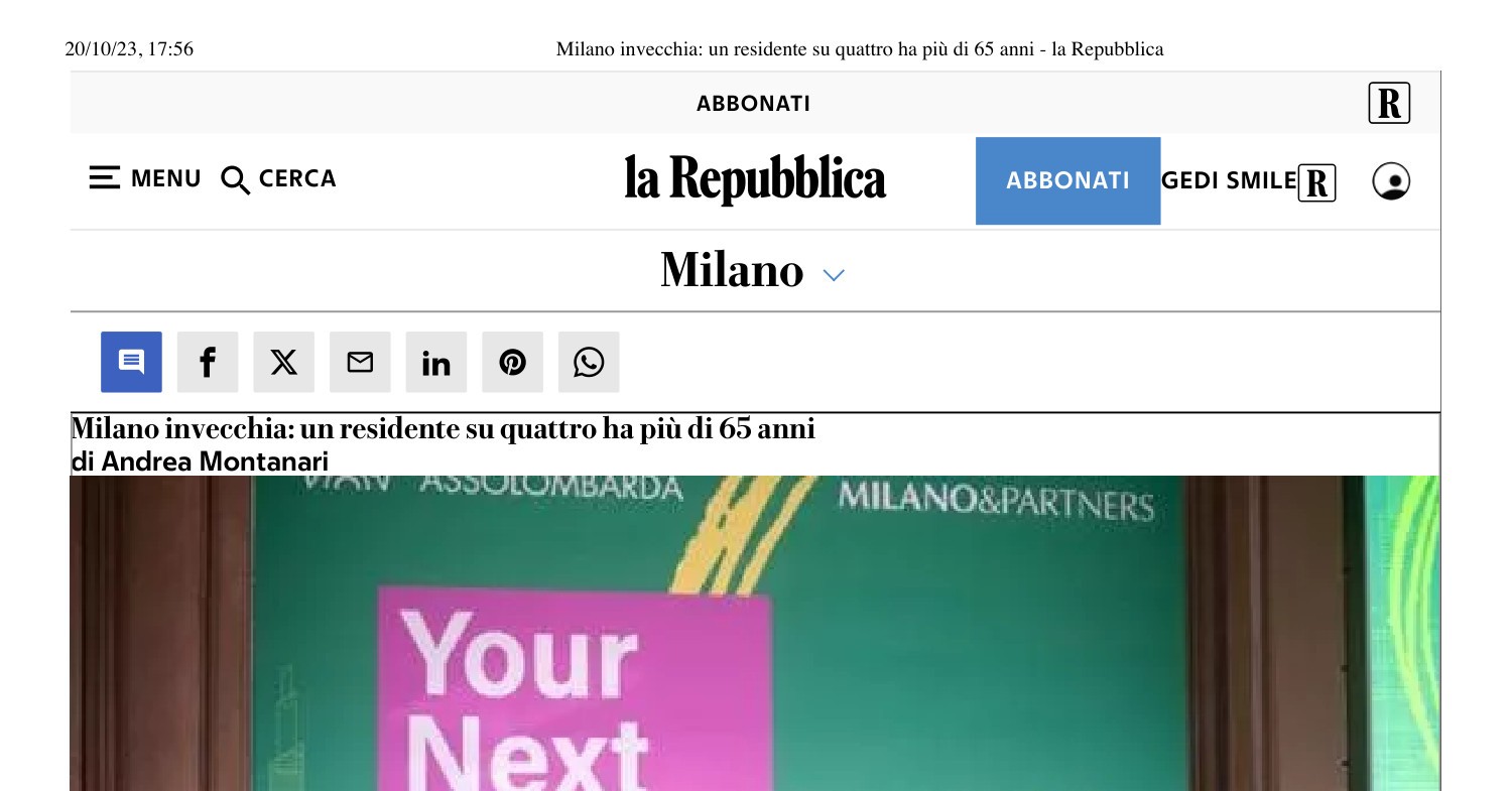 Milano Invecchia Un Residente Su Quattro Ha Pi Di Anni La Repubblica Pdf Docdroid