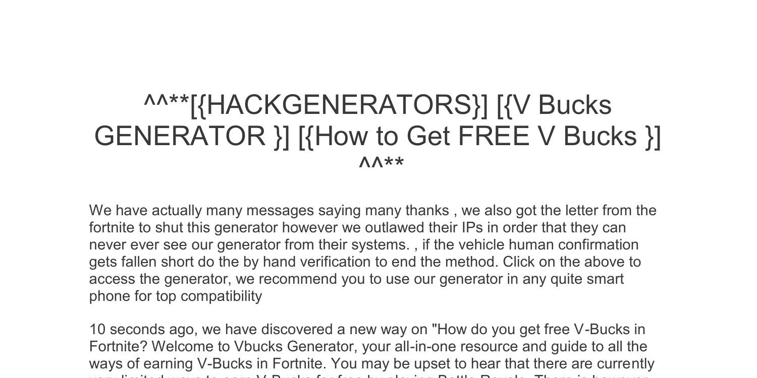 Free V Bucks Generator Codes Fortnite Hab1 Pdf Docdroid