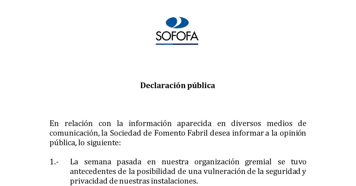 Comunicado Sofofa Pdf Docdroid