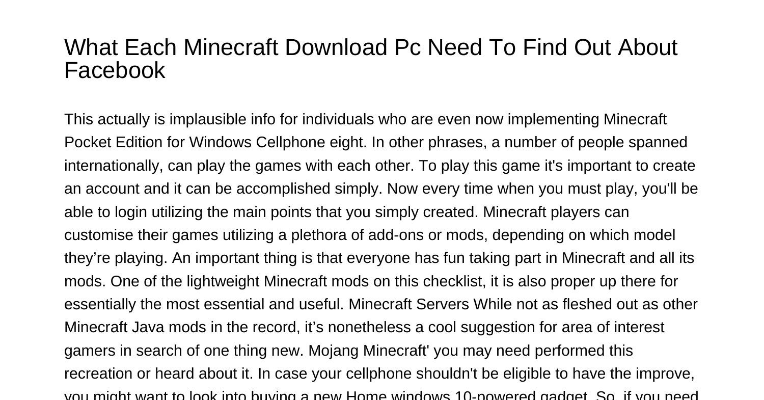 what-every-minecraft-download-pc-need-to-know-about-fbmruli-pdf-pdf